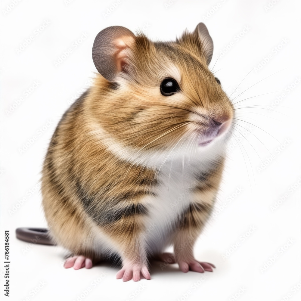 Hamster isolated on white background. 3D illustration. Studio shot.