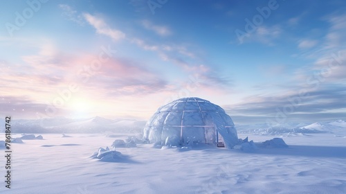 A photo of an Igloo Harmonizing with the Arctic