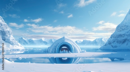 A photo of an Igloo Harmonizing with the Arctic © Xfinity Stock