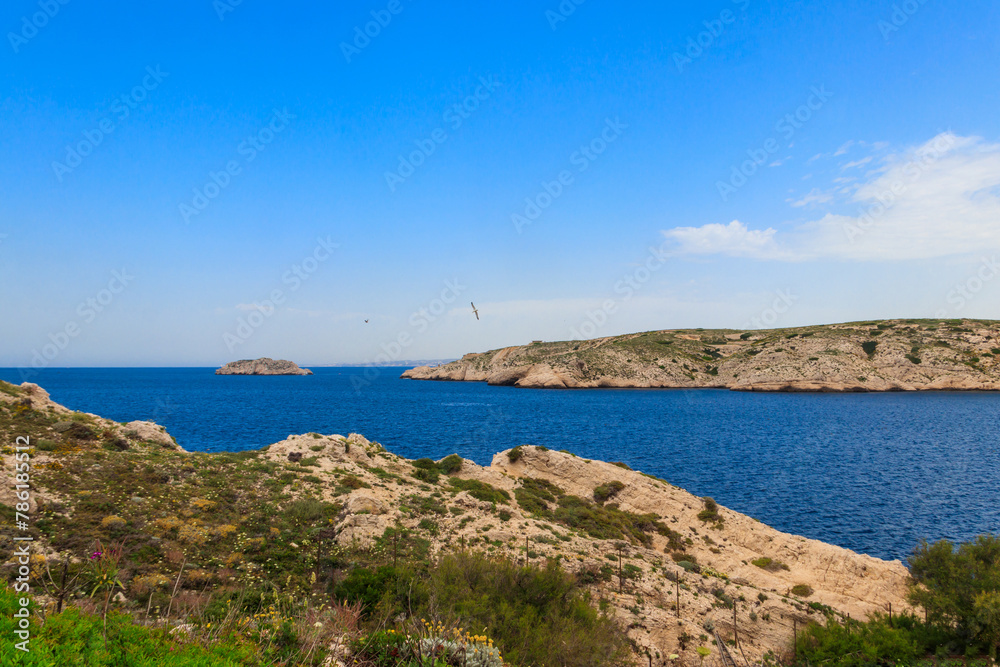 Scenic view of Frioul archipelago near Marseille, France
