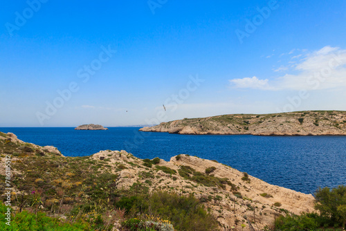 Scenic view of Frioul archipelago near Marseille, France photo