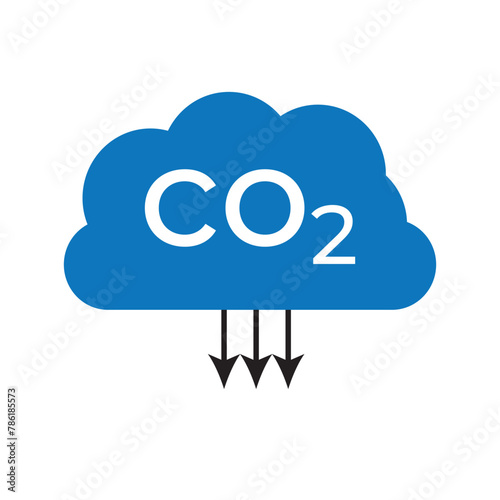 CO2 emissions icon. Ecology and environment symbol. Sign vector carbon dioxide pollution.