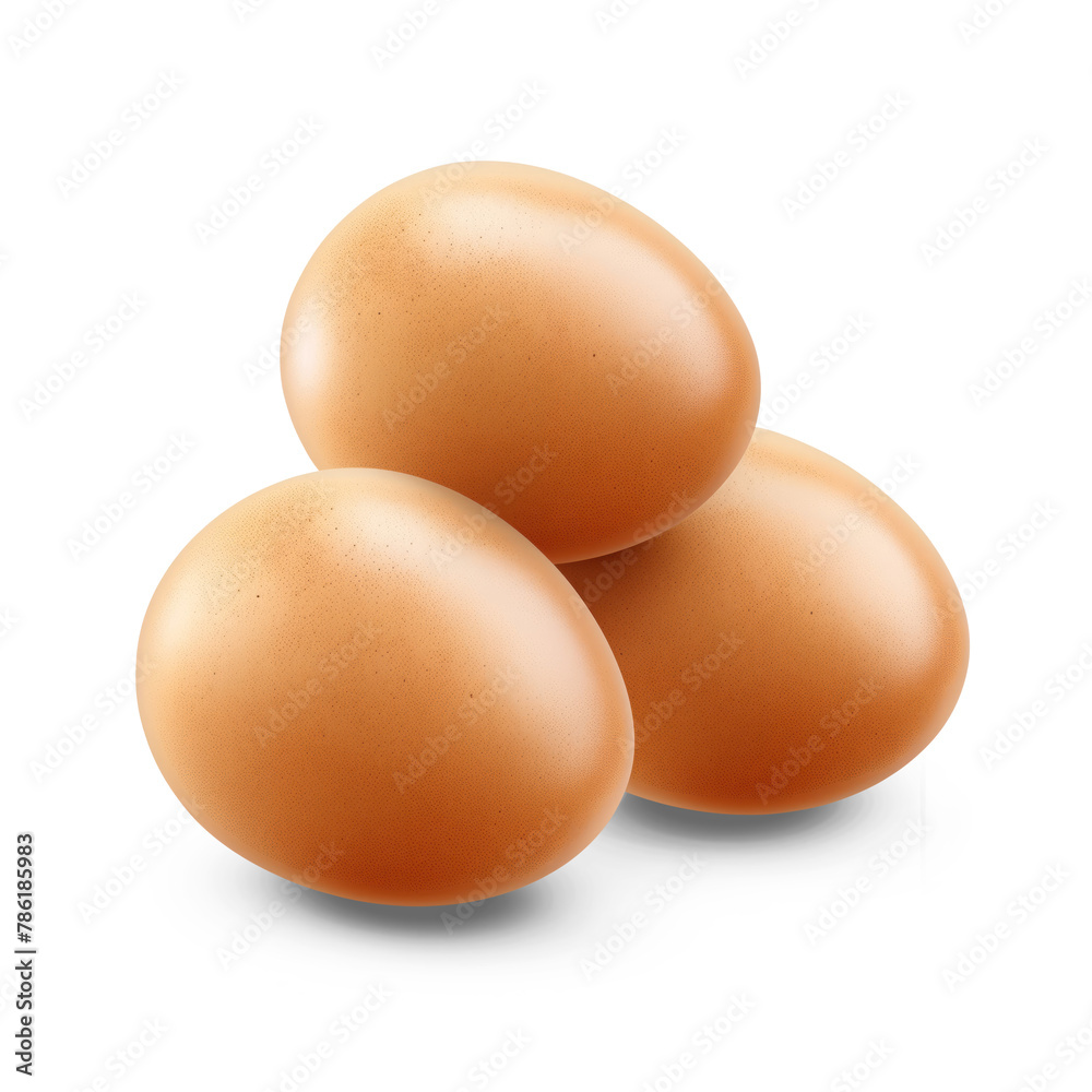 3d realistic render vector icon. Eggs, on white background 3d realistic render vector icon. Eggs, on white background