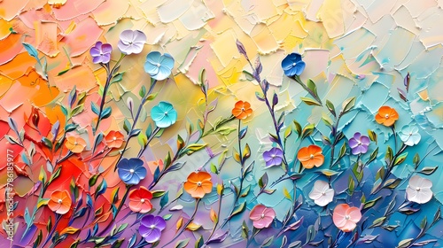 Flower Painting  Flower Texture Painting  Palette Knife Painting  Abstract flower painting