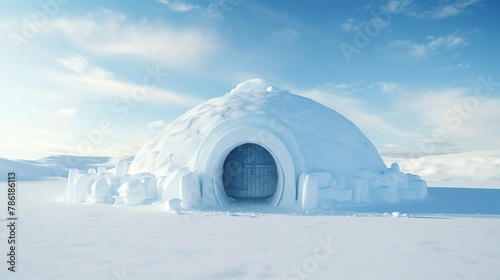 A photo of an Igloo in Soft Arctic Natural Light © Xfinity Stock