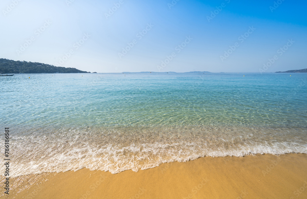 Famous Plage de Jean Blanc on French Riviera, France