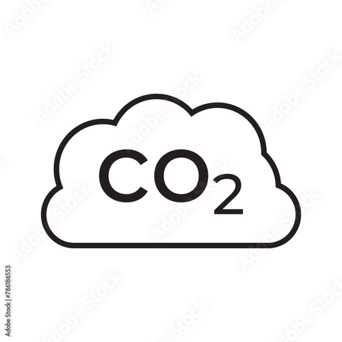 CO2 emissions icon. Ecology and environment symbol. Sign vector carbon dioxide pollution.