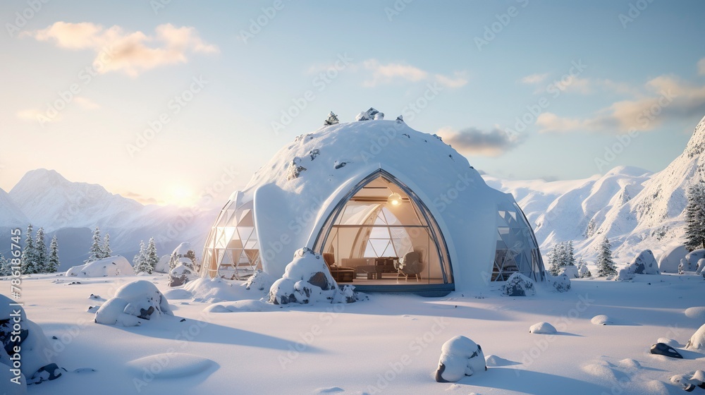 A photo of an Igloo Showcasing Architectural A photo of an Igloo Showcasing Architectural