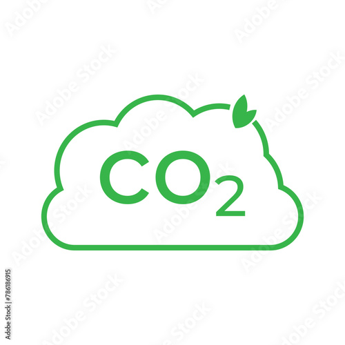 CO2 emissions icon. Ecology and environment symbol. Sign vector carbon dioxide pollution.
