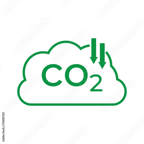 CO2 emissions icon. Ecology and environment symbol. Sign vector carbon dioxide pollution.