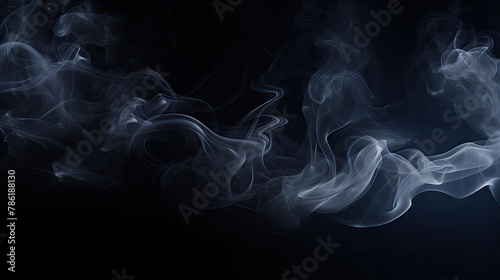 Abstract Black Smoky Background with Bright Light 