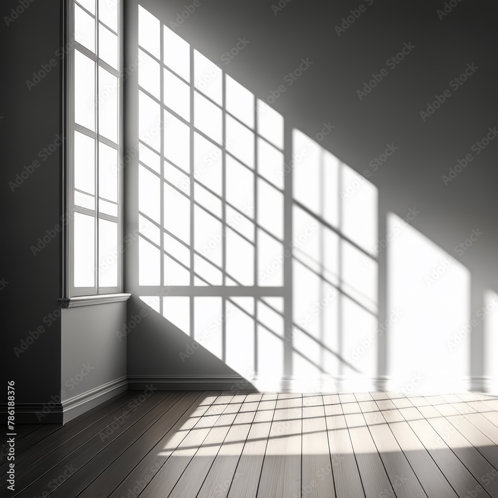 Empty room with window and wooden floor. 3D Rendering. Empty room with window and wooden floor. 3D Rendering.