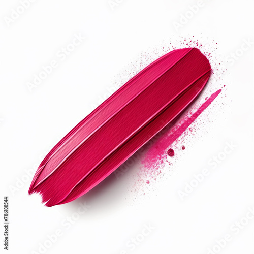 Pink lipstick stroke on background. Cosmetics and makeup products.