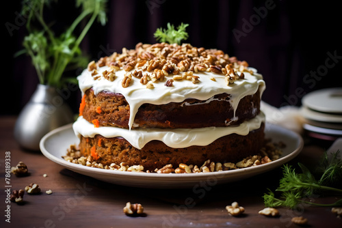 Wallpaper Mural Carrot Cake, Moist, spiced, topped, cream cheese frosting Torontodigital.ca