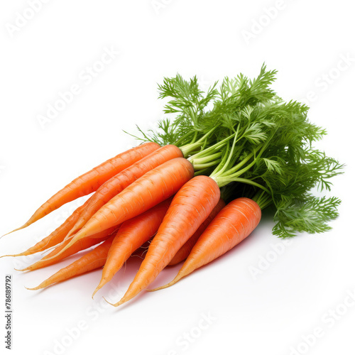 Vibrant Carrots: Freshly Harvested and Isolated on White Background
