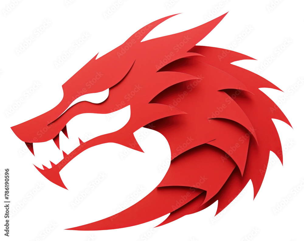 Fototapeta premium PNG Red dragon paper representation creativity