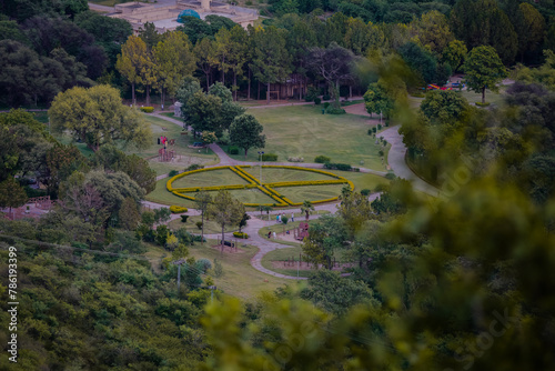 Aerial shots of Day view of Islamabad, View of Islamabad from Margalla hill top, Pakistan city, Capital city of Pakistan
 photo