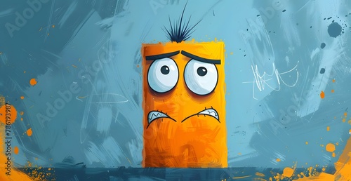 Cartoon outline, slightly distorted smug face, fun, minimal color, white background