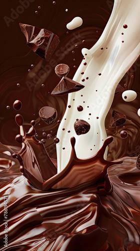 milk pouring in hot chocolate 