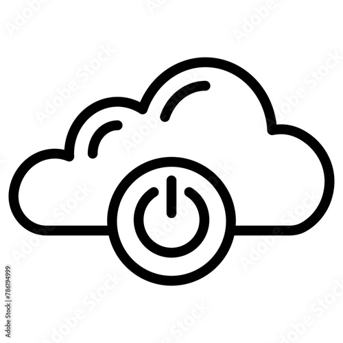 shutdown cloud icon, simple vector design