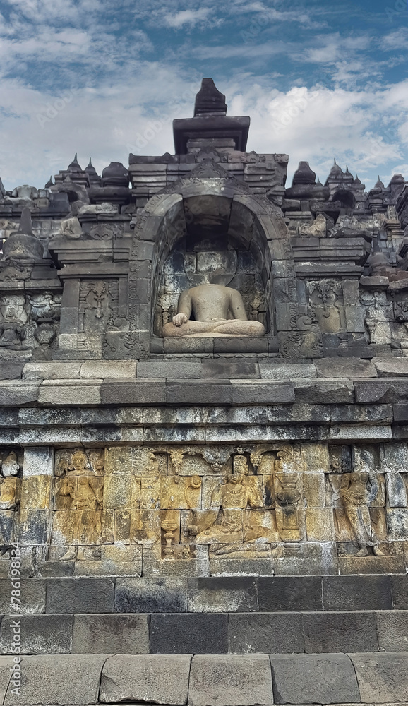 Fototapeta premium The scenery image of the Borobudur Temple in Magelang. Central Java, Indonesia.