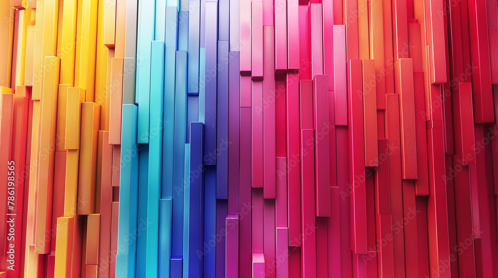 Colorful abstract background with straight lines blue, yellow, orange and purple color, 3D illustration. Colorful abstract background with straight lines blue, yellow, orange and purple color, 3D illustration.