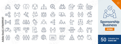 Sponsorship icons Pixel perfect. team, client, business , ...	
