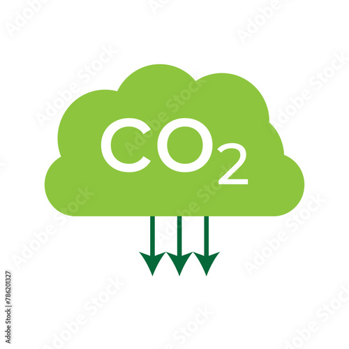 CO2 emissions icon. Ecology and environment symbol. Sign vector carbon dioxide pollution.