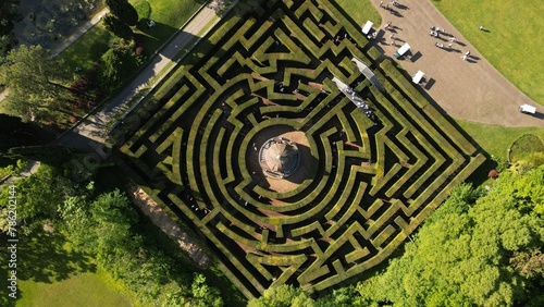Beautiful labyrinth in the park Sigurta Garden Park. Valeggio sul Mincio is a comune in Italy, located in the province of Verona, Venice region.