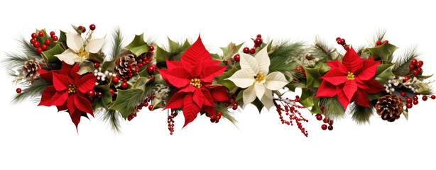 Christmas garland clipart on white background