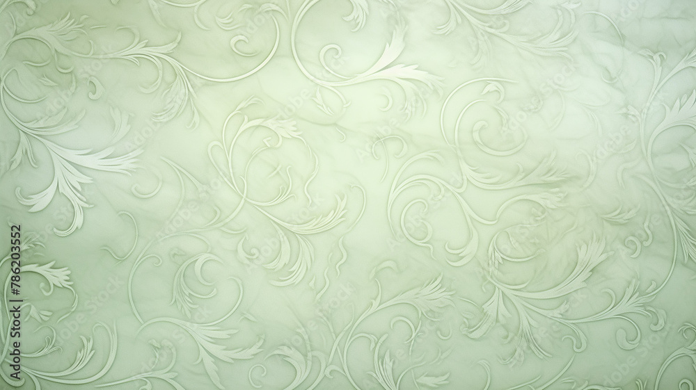 spring light green soft pastel, delicate mint background with vintage floral ornament of olive shades wallpaper on the wall copy space blank spring light green soft pastel, delicate mint background with vintage floral ornament of olive shades wallpaper on the wall copy space blank