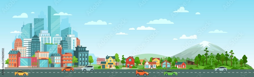 Urban Road With Cars Landscape.Jpg