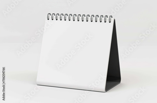 blank white paper with spiral for office desk calender, sketchbook and flipchart mockup