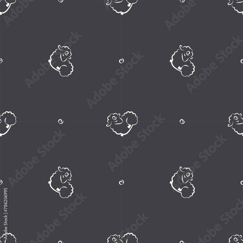 seamless animalistic pattern with  lambs, stylized images, vector