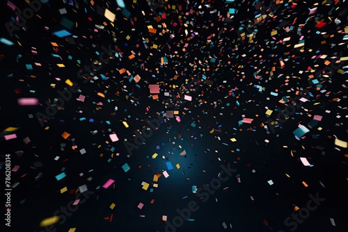 Wallpaper Mural Colored confetti flying on blue background Torontodigital.ca