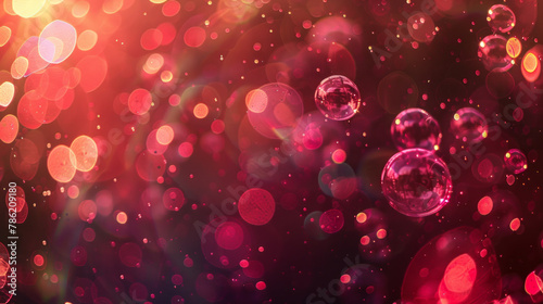 A red background with many small red bubbles