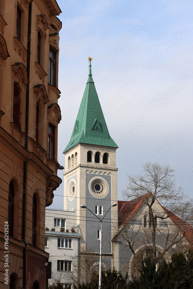 Fototapeta premium Architecture of Old town of Bratislava, Slovakia. Beautiful city on spring day. Travelling Europe concept. 