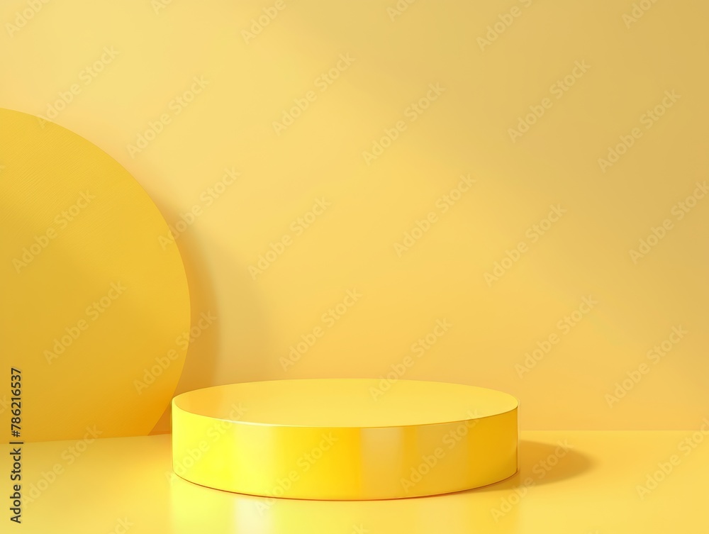 Abstract scene background. Cylinder podium on light yellow background. Abstract scene background. Cylinder podium on light yellow background.