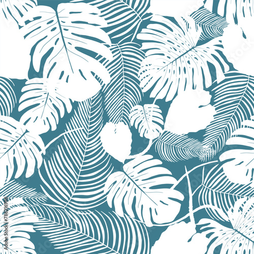 Blue white vector rainforest background