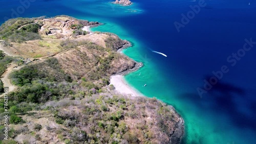 Aerial shot of Poor Calzon, Cocori, Boruca and Penca Beaches in Guanacaste, Carrillo, Costa Rica photo