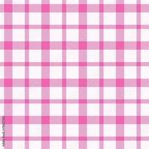 Pink white seamless plaid vector texture