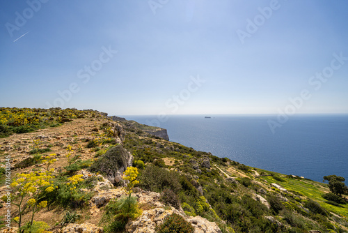 Beautiful cliffs in Malta, sunny day