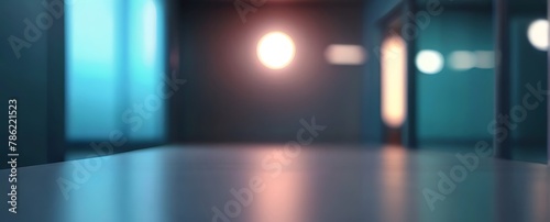 Blur office background building exterior view to lobby glass window wall with blurry light bokeh