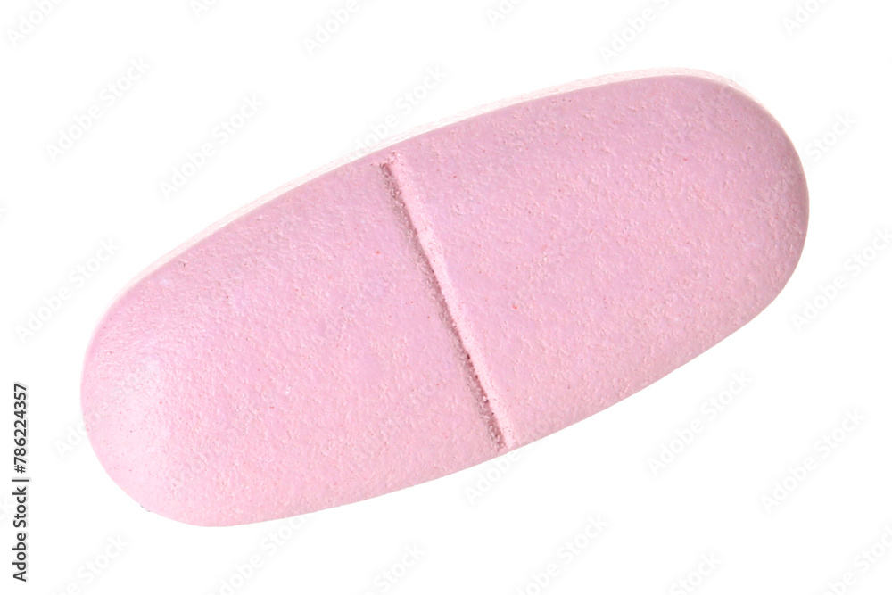 One vitamin pill isolated on white. Health supplement One vitamin pill isolated on white. Health supplement
