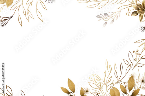 PNG Botanical flower frame backgrounds pattern line