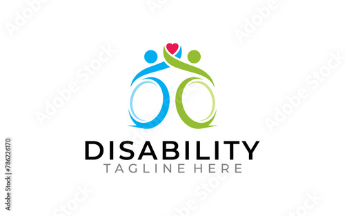 Illustration graphic vector of modern passionate disability people logo design template