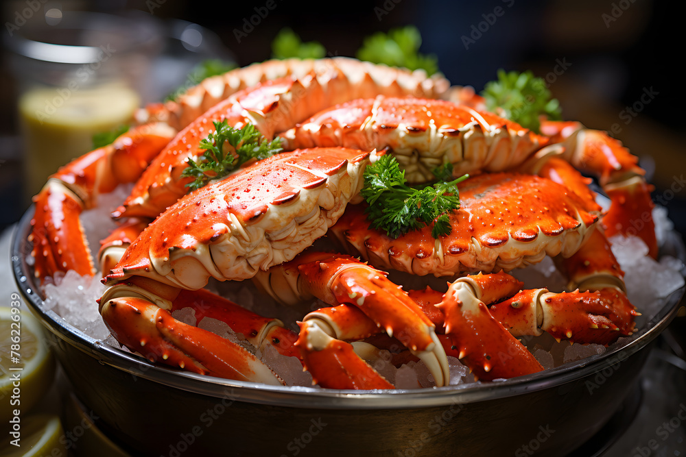 King crab on a fresh fish market