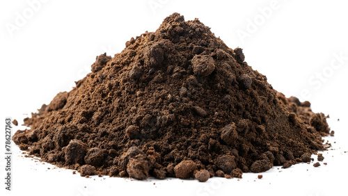 pile of soil isolated on transparent background cutout