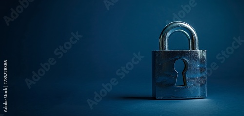 security lock in the dark blue background