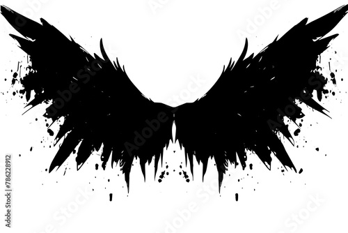 Graffiti-Inspired Angel Wings: Urban Paint Vector Art with Street Style. © Artem